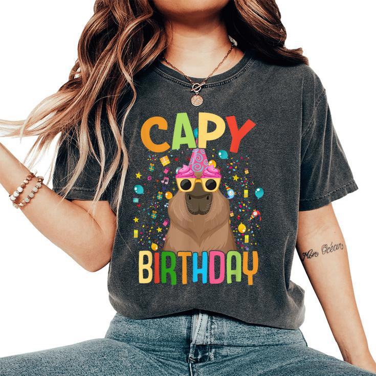 Capy Birthday Capybara Animals Boys Girls Birthday Women's Oversized Comfort T-Shirt