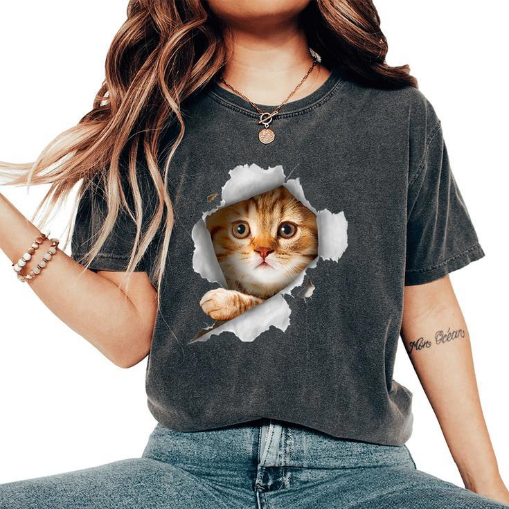 Cat Lover Cat Ginger Cat Art Cat Owner Women's Oversized Comfort T-Shirt