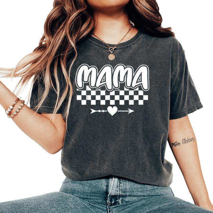 Checkered Mama Racing Mother's Day Women's Oversized Comfort T-Shirt