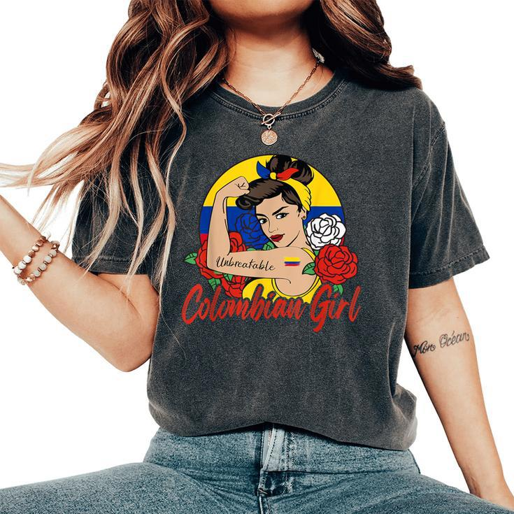 Colombia Girl Colombian Mujer Colombiana Flag Women's Oversized Comfort T-Shirt