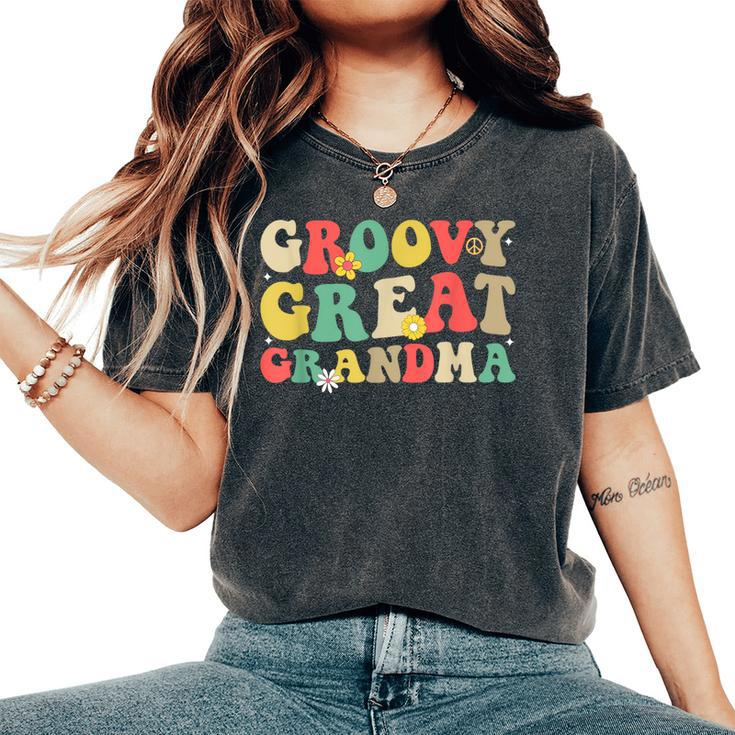 Cool Groovy Great Grandma 1St Birthday Family Matching Party Women's Oversized Comfort T-Shirt