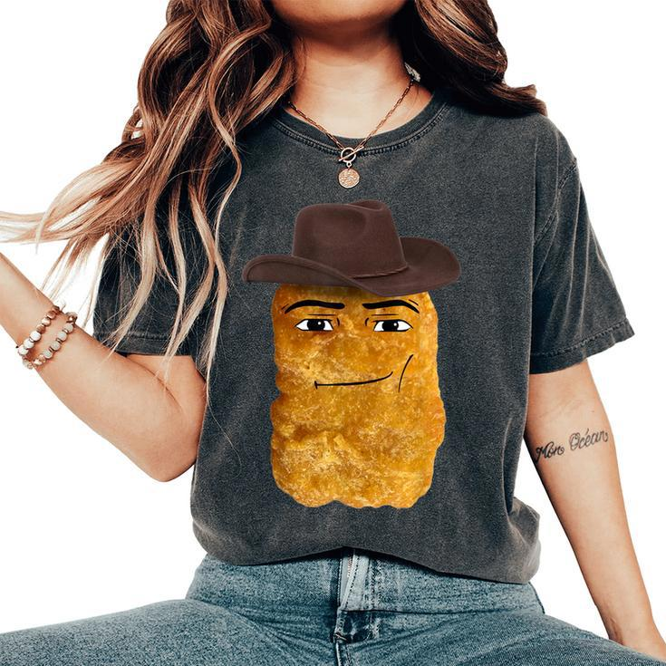 Cowboy Chicken Nugget Meme Women's Oversized Comfort T-Shirt