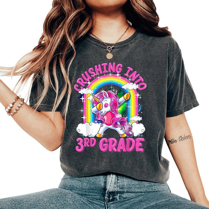 Crushing Into 3Rd Grade Dabbing Unicorn Back To School Girls Women's Oversized Comfort T-Shirt
