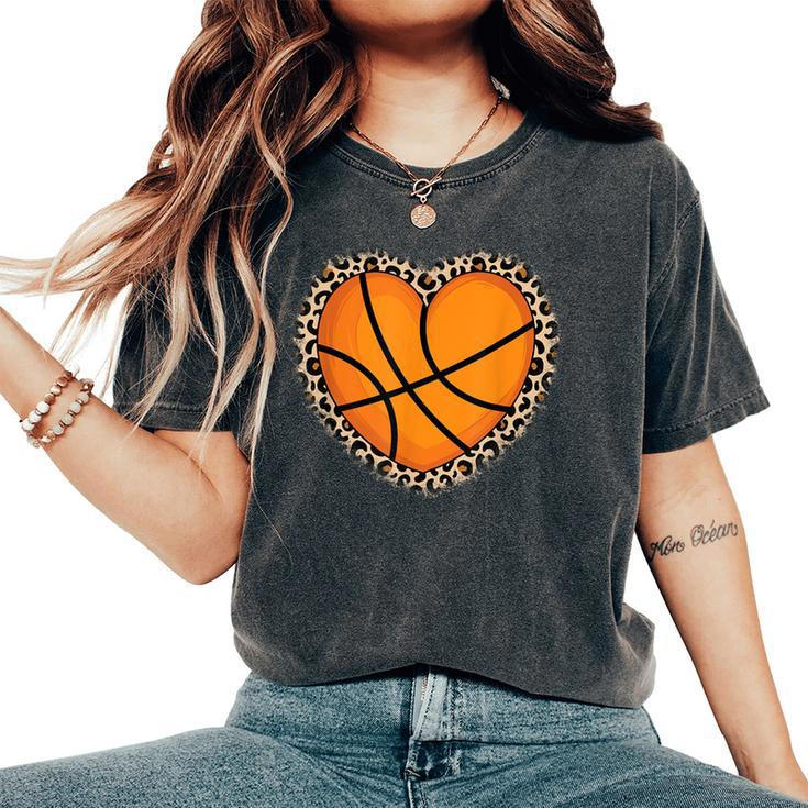 Cute Basketball Heart Basketball Lover Girls Women's Oversized Comfort T-Shirt