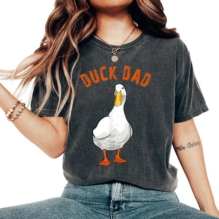 Cute Duck Dad Lover Illustration Duck Owner Women's Oversized Comfort T-Shirt