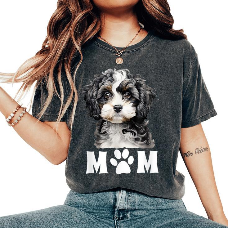 Dog Mom Mum Cute Cavapoo Maltipoo Cavachon Puppy Face Women's Oversized Comfort T-Shirt
