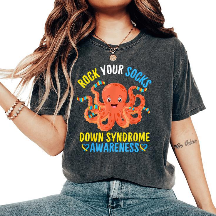 Down Syndrome Awareness Octopus Rock Your Sock Kid Women's Oversized Comfort T-Shirt