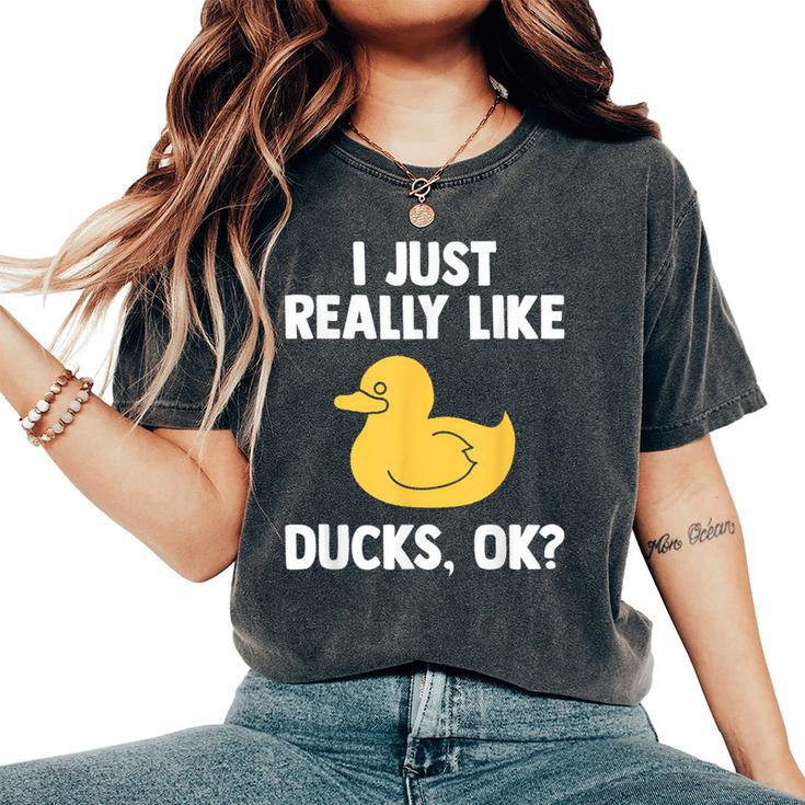 Duck For Quack Quakin Youth Rubber Ducky Women's Oversized Comfort T-Shirt