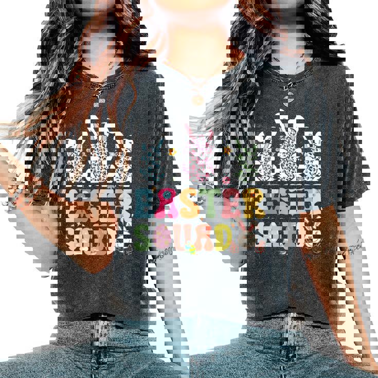 Easter Squad Bunny Rabbit Egg Groovy Cousin Crew Easter Day Women's Oversized Comfort T-Shirt