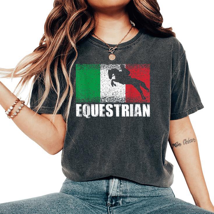 Equestrian Sport Italy Flag Italian Horse Rider Women's Oversized Comfort T-Shirt