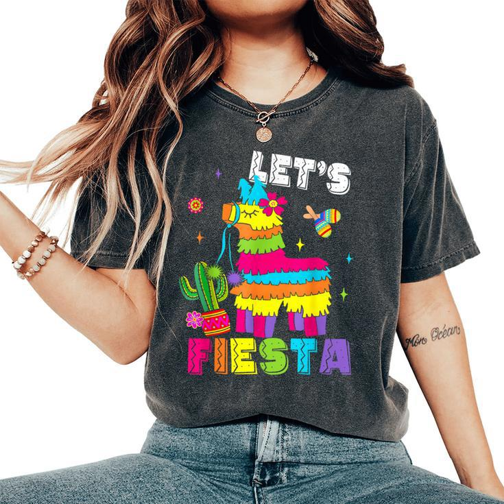 Lets Fiesta Cinco De Mayo Mexican Party Mexico Donkey Pinata Women's Oversized Comfort T-Shirt