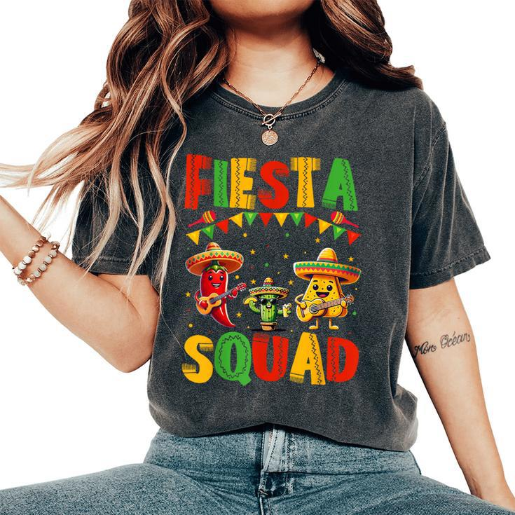 Fiesta Squad Cinco De Mayo 2024 Mexican Party Women Women's Oversized Comfort T-Shirt