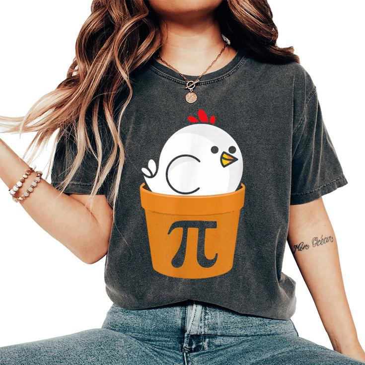 Chicken Pot Pi Day Math Love Cute Chicken Pot Pie Women's Oversized Comfort T-Shirt