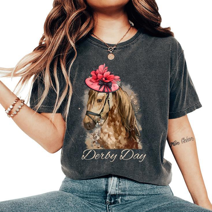 Hat Horse Racing Derby Party On Derby Day 2024 Women's Oversized Comfort T-Shirt