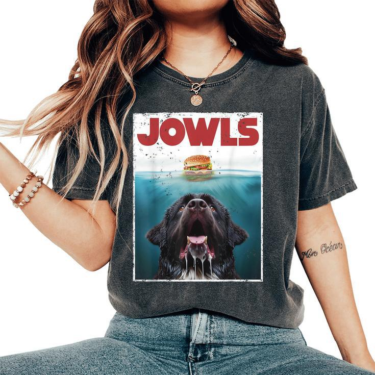 Newfoundland Dog Newfie Lab Jowls Burger Dog Mom Dad Women's Oversized Comfort T-Shirt