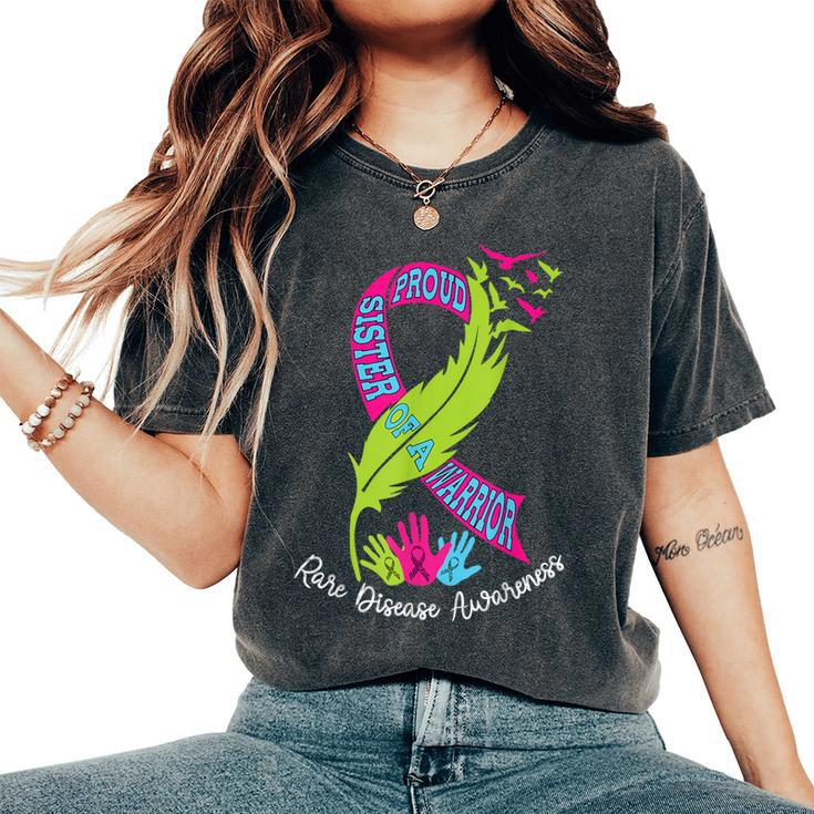 Proud Sister Of A Warrior Rare Disease Awareness Women's Oversized Comfort T-Shirt
