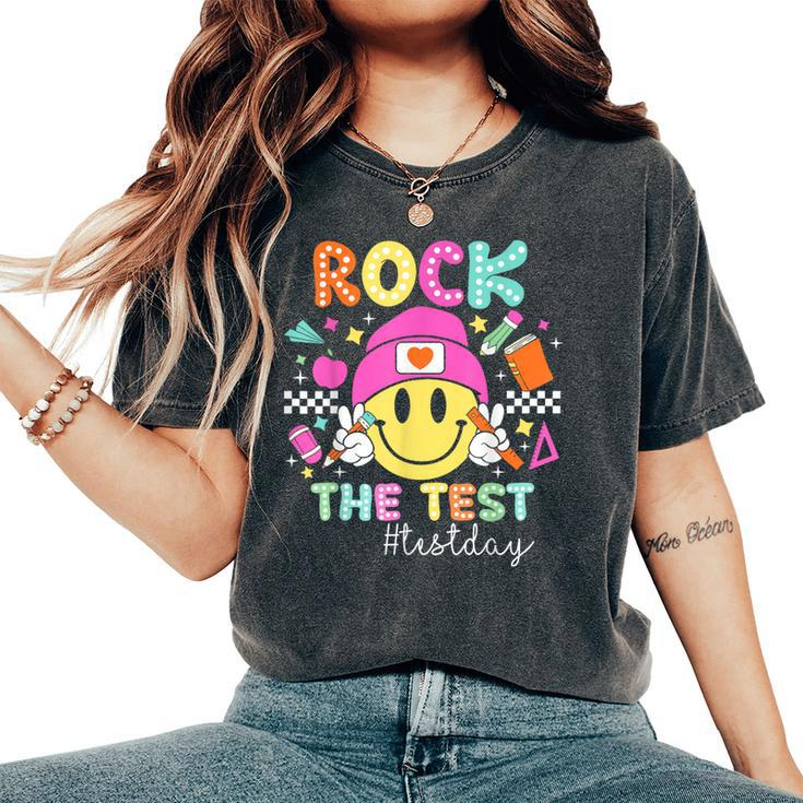 Rock The Test Testing Day Teacher Student Motivational Women's Oversized Comfort T-Shirt