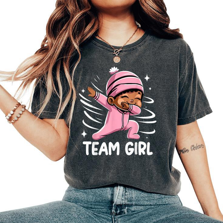 Gender Reveal Party Team Girl Baby Announcement Women's Oversized Comfort T-Shirt