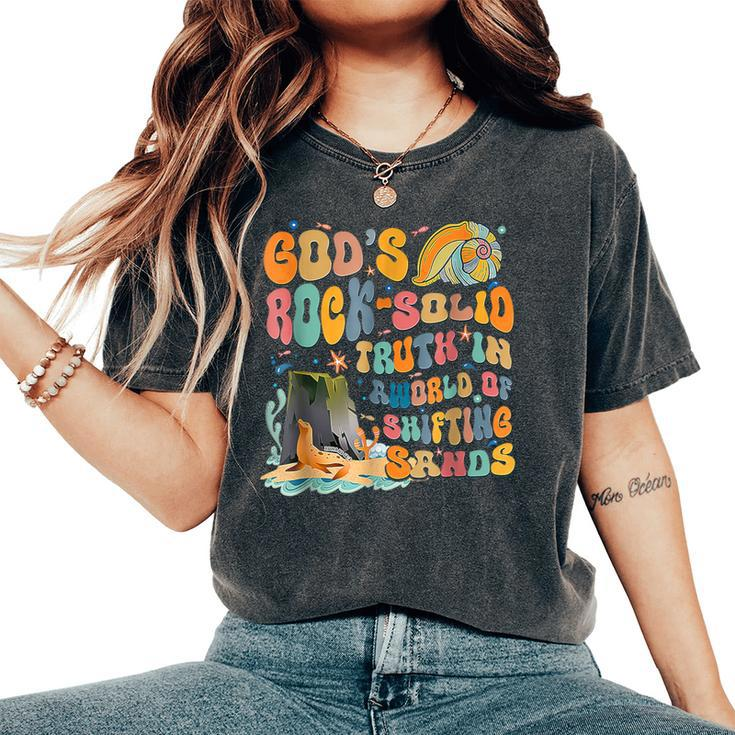 God's Rock Solid Breaker Rock Beach Vbs 2024 Christian Women's Oversized Comfort T-Shirt