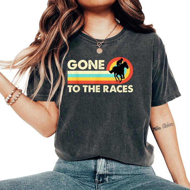 Gone To The Races Retro Loves American Quarter Horse Racing Women's Oversized Comfort T-Shirt