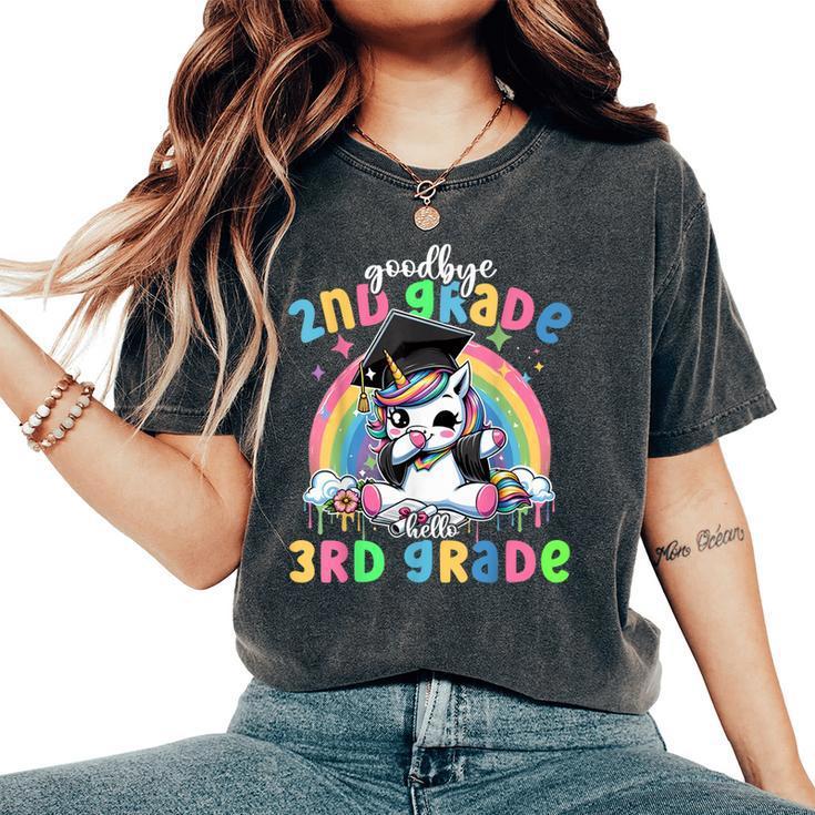 Goodbye 2Nd Second Grade Unicorn Hello 3Rd Grade Cap Gown Women's Oversized Comfort T-Shirt