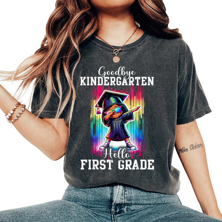 Goodbye Kindergarten Hello 1St Grade Graduate Black Girl Women's Oversized Comfort T-Shirt