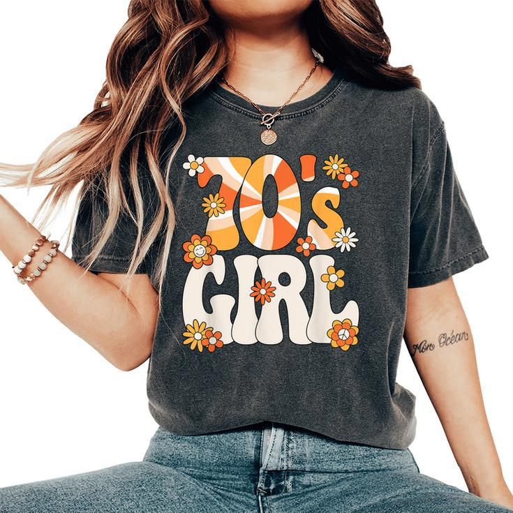 Groovy 70S Girl Hippie Theme Party Outfit 70S Costume Women Women's Oversized Comfort T-Shirt