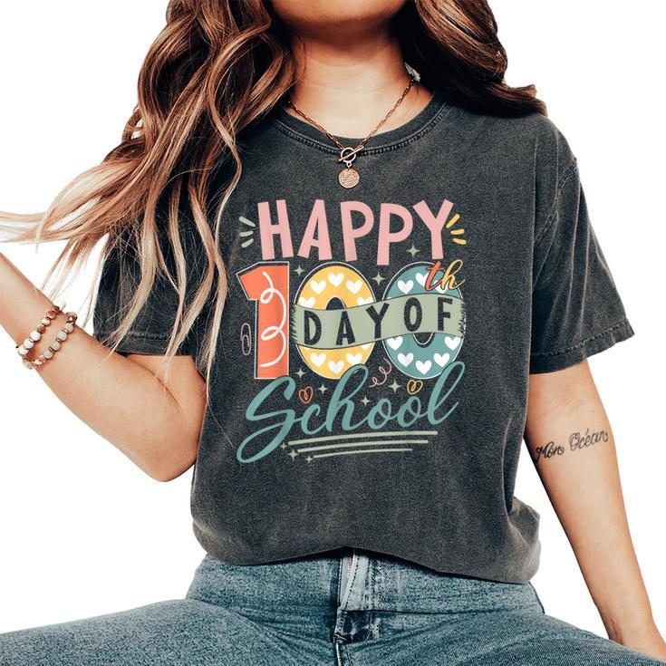 Happy 100Th Day Of School 100 Days Of School Teacher Student Women's Oversized Comfort T-Shirt