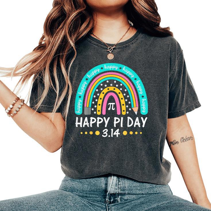 Happy Pi Day Mathematic Math Teacher Rainbow Girl Women's Oversized Comfort T-Shirt