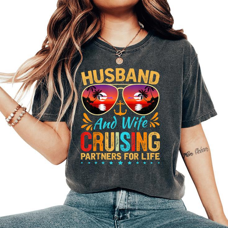 Husband Wife Cruising 2024 Cruise Vacation Couples Trip Women's Oversized Comfort T-Shirt