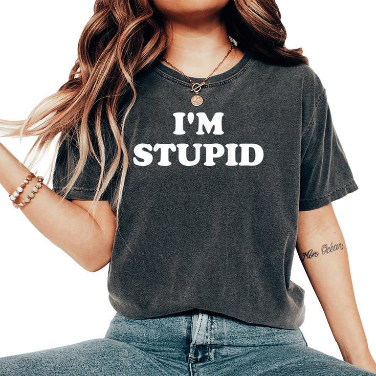 I'm With Stupid Matching Couples Sarcastic Women's Oversized Comfort T-Shirt
