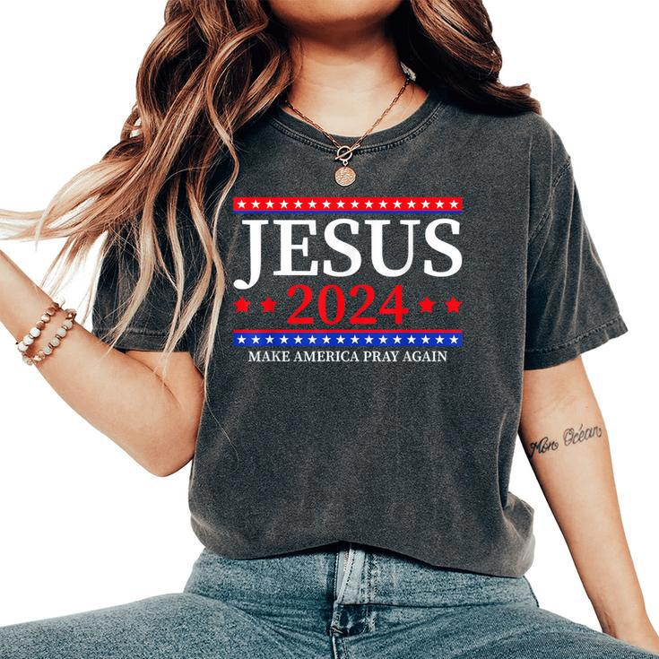 Jesus 2024 Make America Pray Again Christian Women's Oversized Comfort T-Shirt