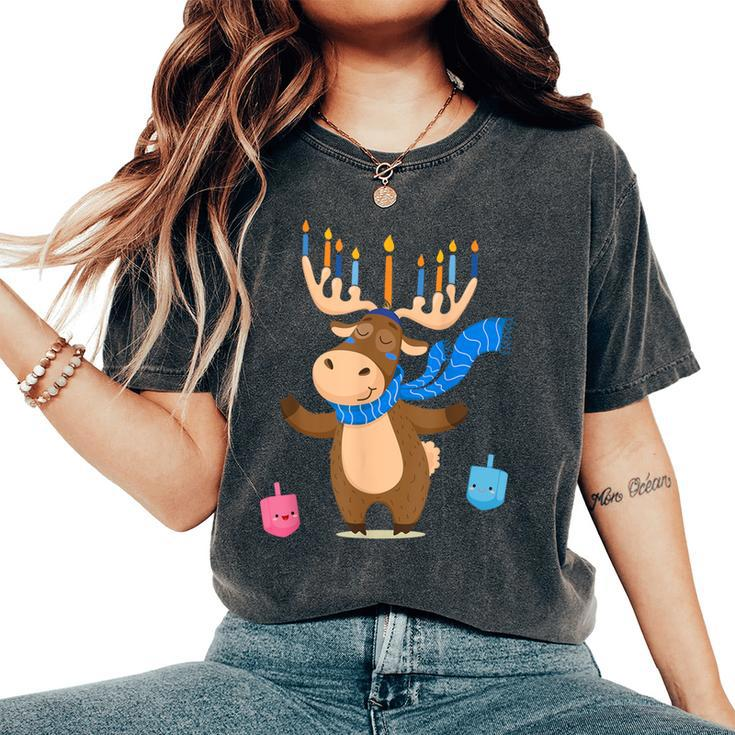 Jewish Moose Hanukkah Moose Girl Pajamas Women's Oversized Comfort T-Shirt