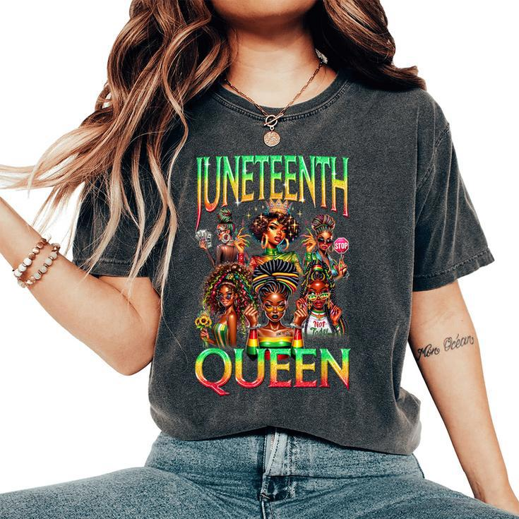Junenth Black Queen Afro African American Women's Oversized Comfort T-Shirt
