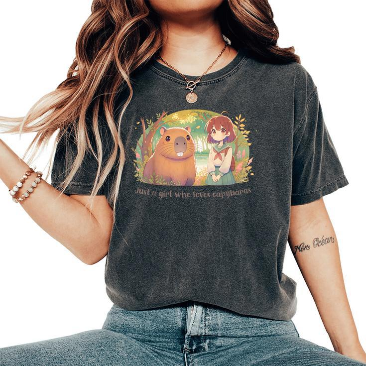 Just A Girl Who Loves Capybaras Women's Oversized Comfort T-Shirt