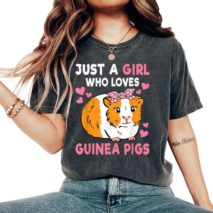 Just A Girl Who Loves Guinea Pigs Cute Guinea Pig Lover Women's Oversized Comfort T-Shirt