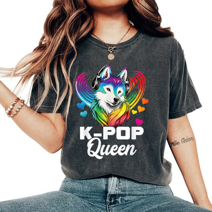 Kpop Queen Bias Wolf Korean Pop Merch K-Pop Merchandise Women's Oversized Comfort T-Shirt