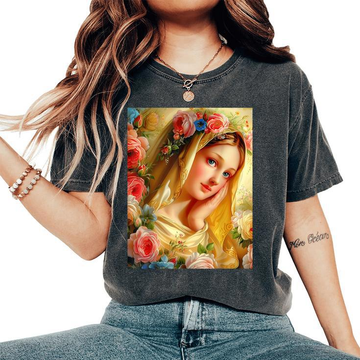 Our Lady Virgin Mary Holy Mary Mother Mary Vintage Women's Oversized Comfort T-Shirt
