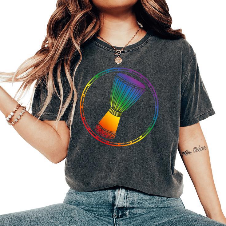 Love Djembe Drumming Or African Drums For Lgbtq Gay Drummer Women's Oversized Comfort T-Shirt