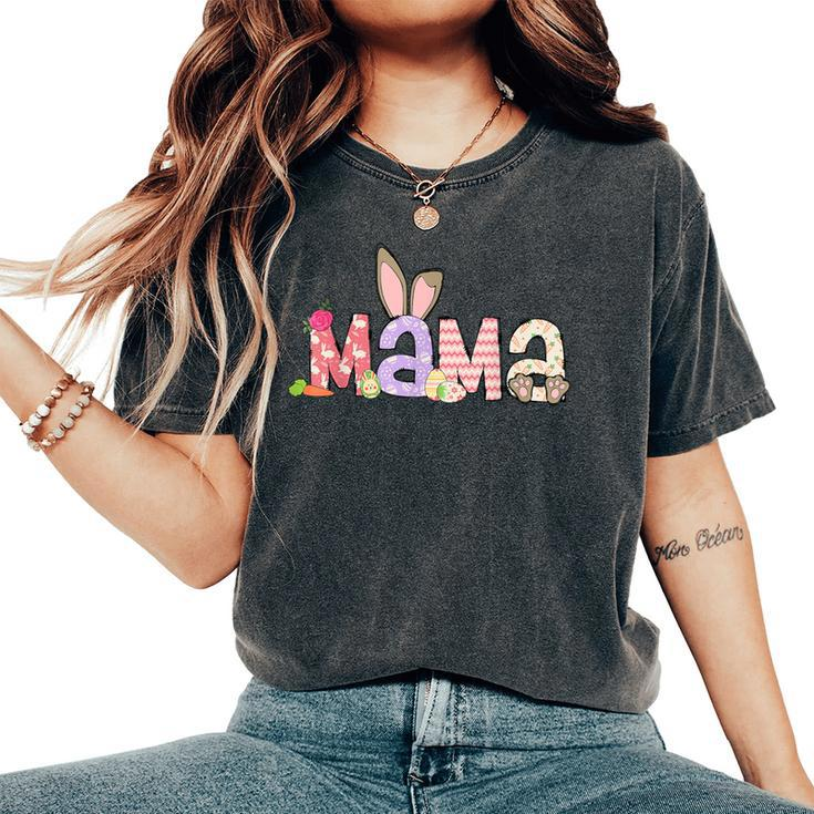 Mama Bunny Easter Mom Pregnancy Expecting Rabbit Mama Women's Oversized Comfort T-Shirt