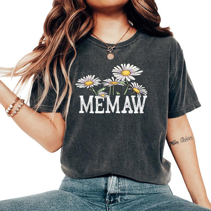 Memaw Floral Chamomile Mother's Day Memaw Women's Oversized Comfort T-Shirt