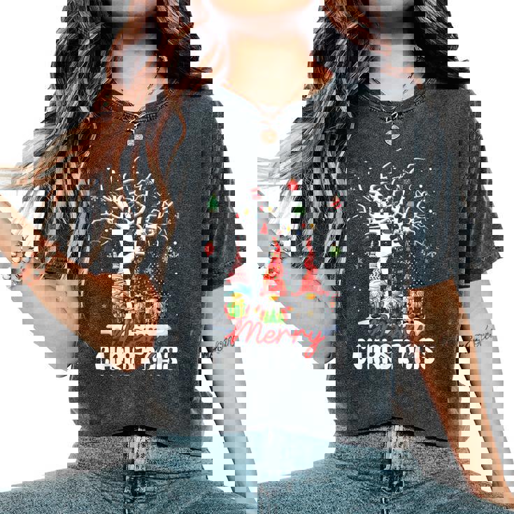 Merry Christmas Gnomes Xmas Family Women Women's Oversized Comfort T-Shirt