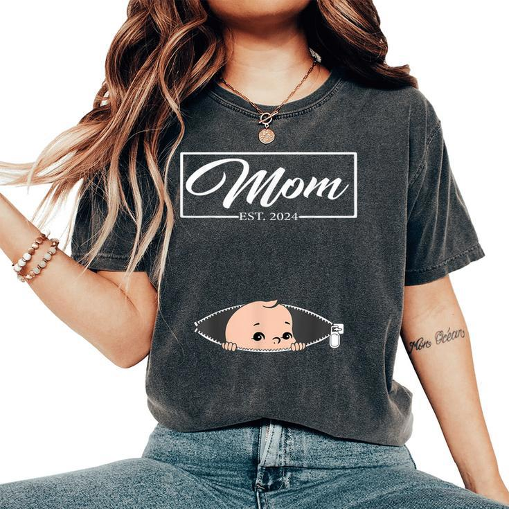 Mom Est 2024 Promoted To Mom 2024 Mother 2024 New Mom 2024 Women's Oversized Comfort T-Shirt