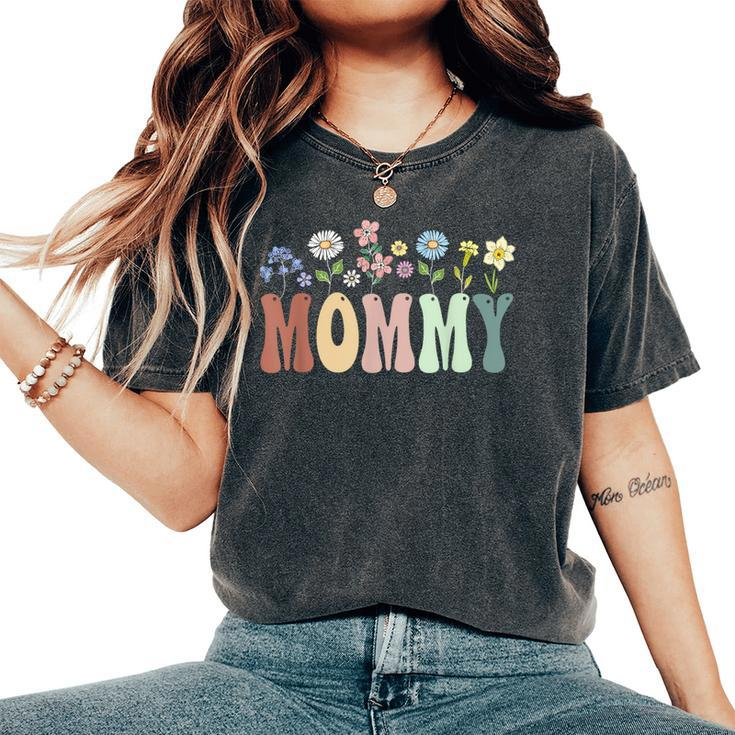 Mommy Wildflower Floral Mommy Women's Oversized Comfort T-Shirt