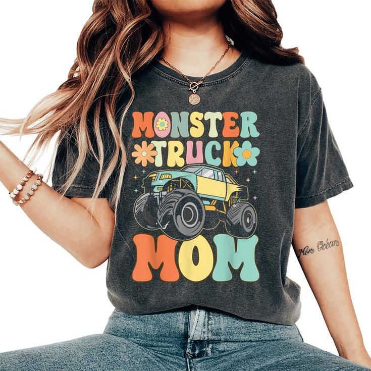 Monster Truck Mom Groovy Truck Lover Mom Female Women's Oversized Comfort T-Shirt