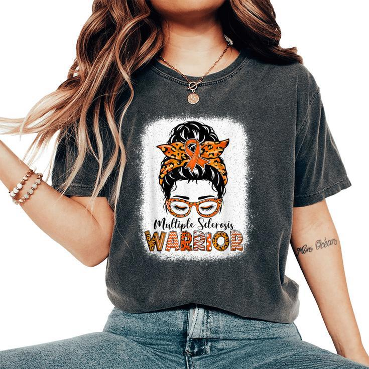 Ms Warrior Messy Bun Multiple Sclerosis Awareness Women's Oversized Comfort T-Shirt