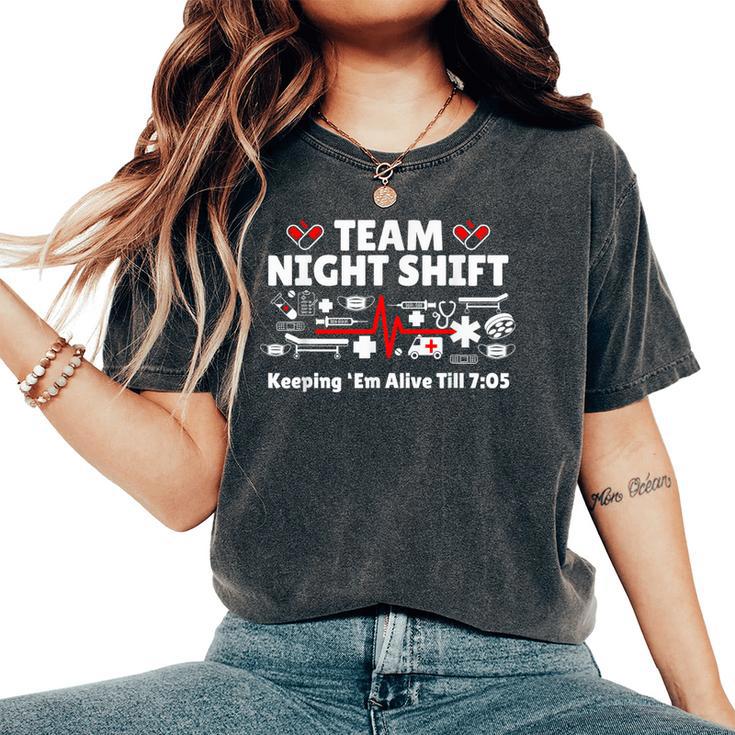 Night Shift Nurse Life Rn Lpn Cna Healthcare Heartbeat Love Women's Oversized Comfort T-Shirt