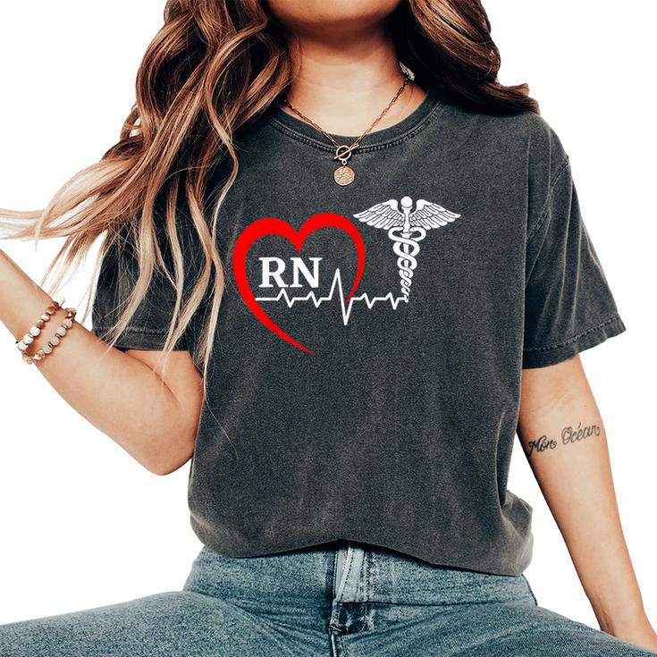 Nurses Day Caduceus Nurse Week 2023 Heartbeat Medical Rn Women's Oversized Comfort T-Shirt