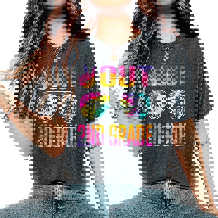Peace Out 2Nd Grade Tie Dye Graduation Last Day Of School Women's Oversized Comfort T-Shirt
