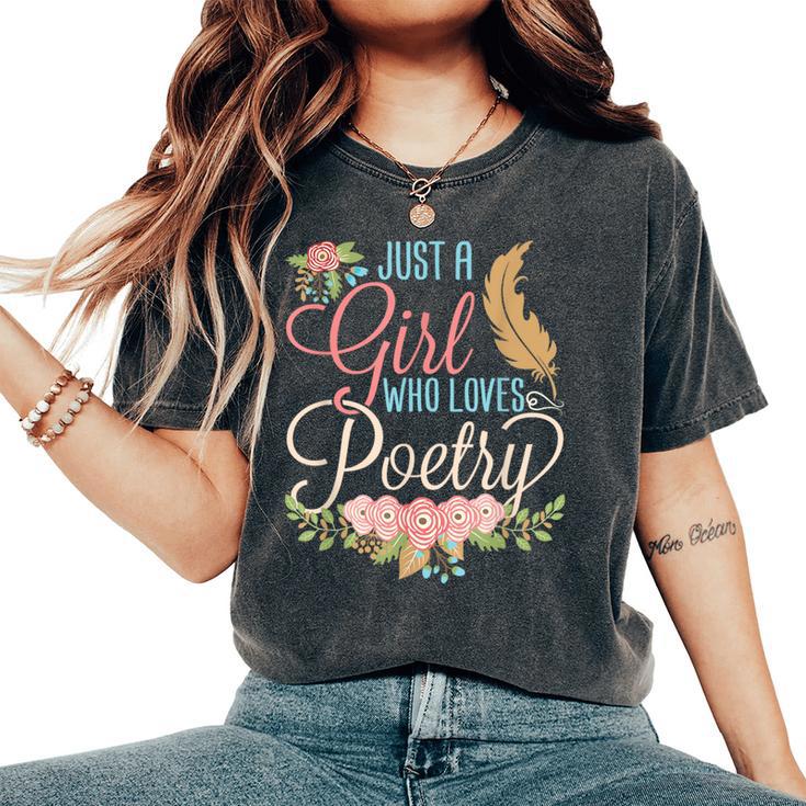 Poetry Poet Poem Lover Writer Reader Month Girls Women's Oversized Comfort T-Shirt